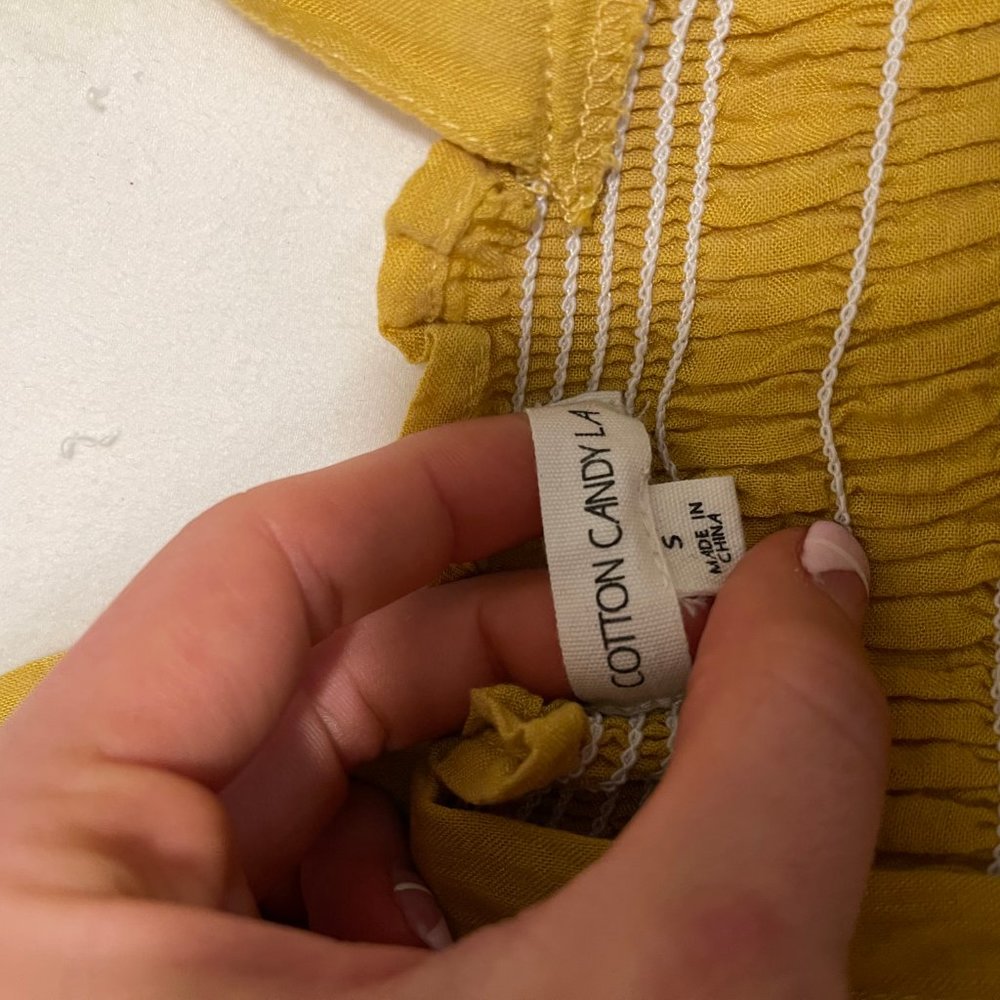 Mustard Ruffle Tank Top - Picture 2 of 2